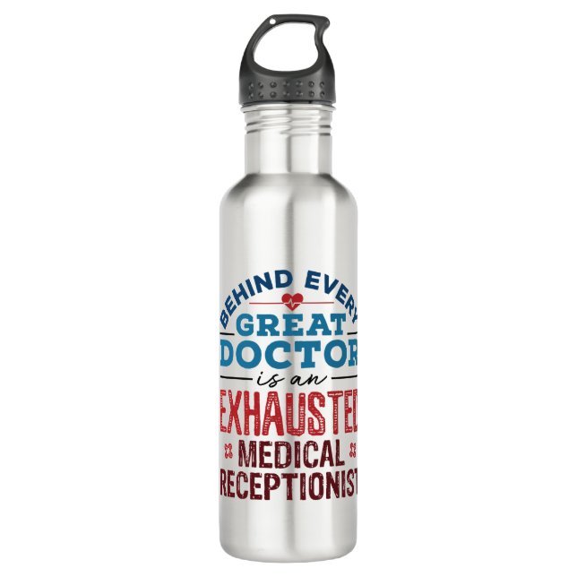 Medical Receptionist Appreciation Gifts Stainless Steel Water Bottle (Front)