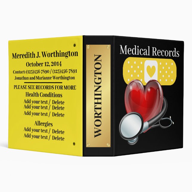 Medical Records Binder - See Back (Background)