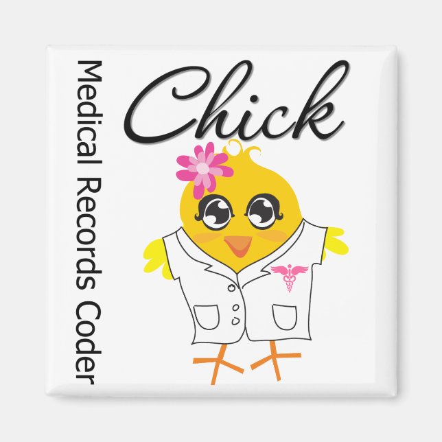 Medical Records Coder Chick Magnet (Front)