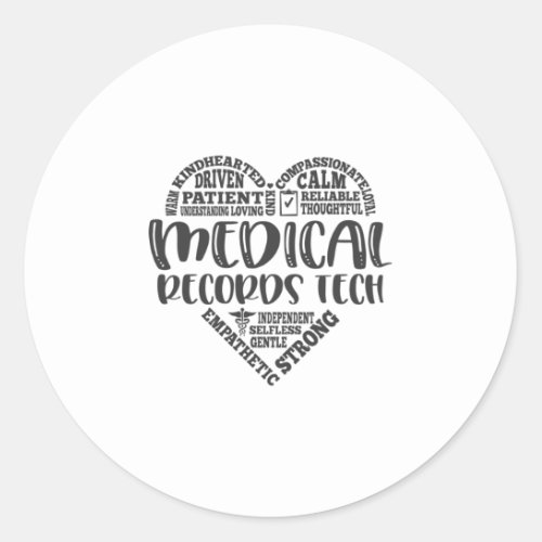 Medical Records Tech or Specialist EHR Classic Round Sticker