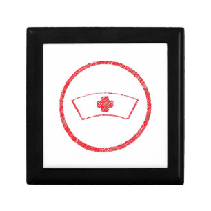 medical red emt hospital ER nurse cross Keepsake Box