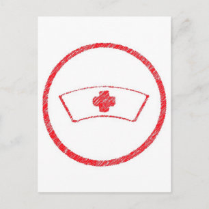 medical red emt hospital ER nurse cross Postcard