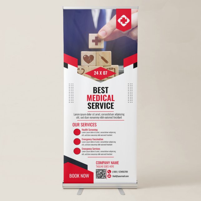 Medical - Red Retractable Banner (Front)
