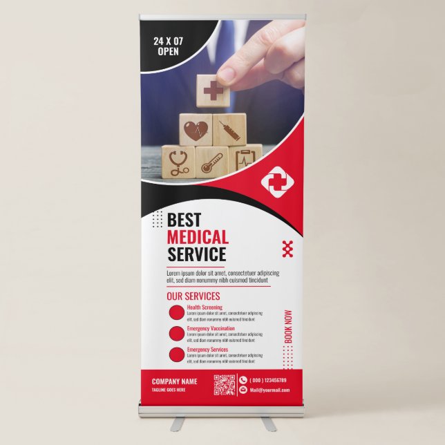 Medical - Red Retractable Banner (Front)