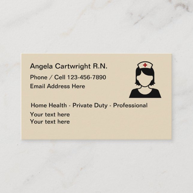 Medical Registered Nurse Business Card (Front)