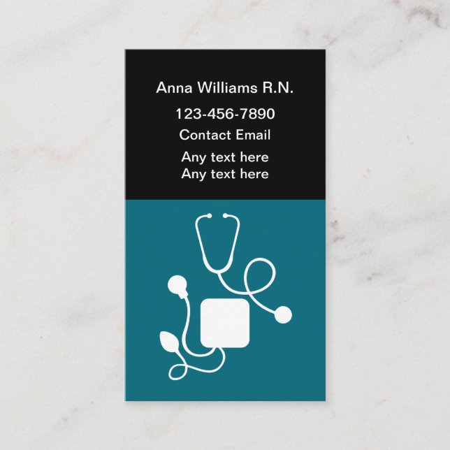 Medical Registered Nurse Business Cards (Front)