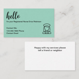 Medical Registered Nurse Contact Business Cards