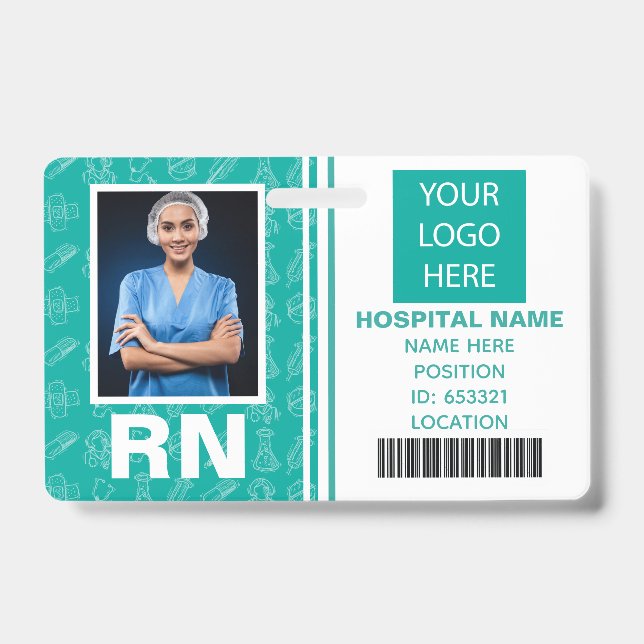 Medical Registered Nurse Photo ID Badge (Front)