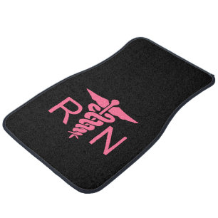 Medical Registered Nurse Pink RN Symbol Car Floor Mat