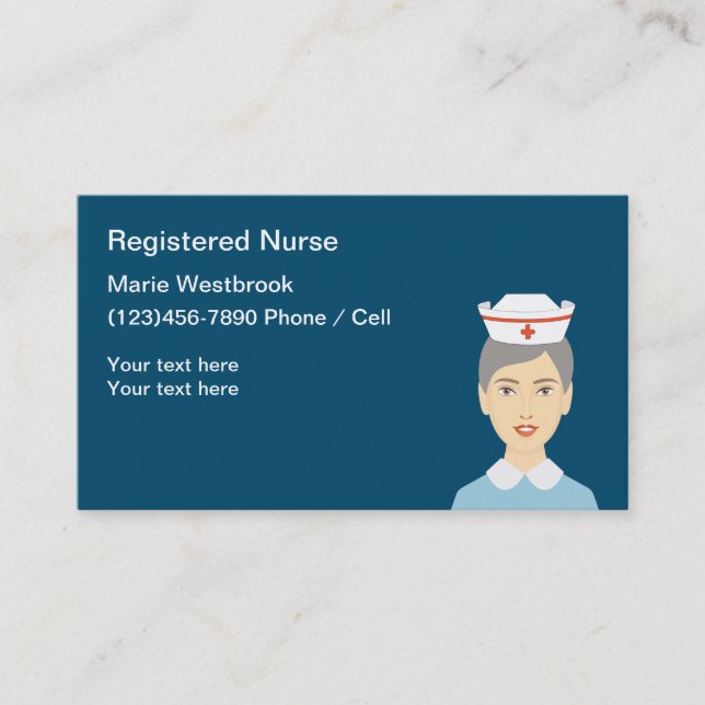Medical Registered Nurse Simple Business Card (Front)
