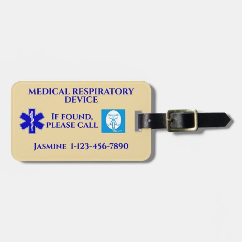 Medical Respiratory Device CPAP Machine Carry_On Luggage Tag