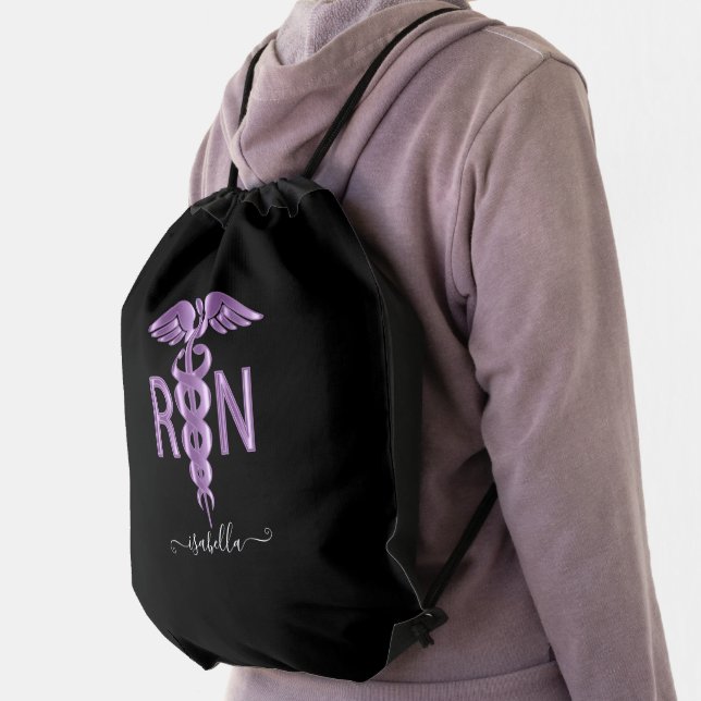 Medical RN Nurse - Purple Drawstring Bag (Insitu)