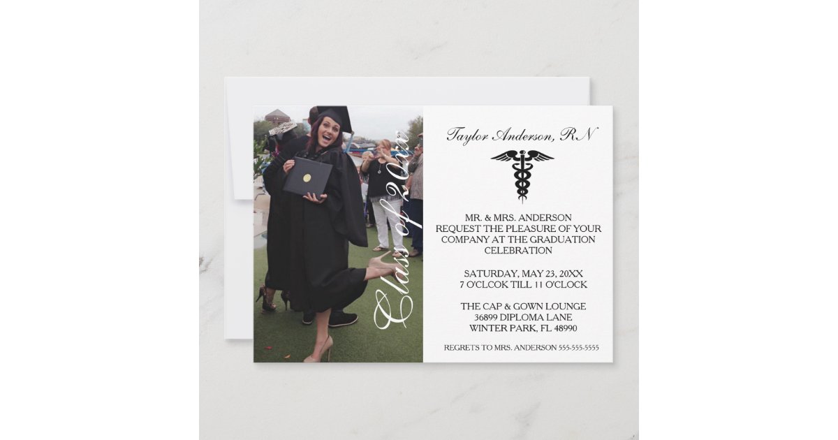 Medical RN School Graduation Announcement | Zazzle