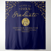 Medical School Blue Gold Graduation Backdrop (Front)