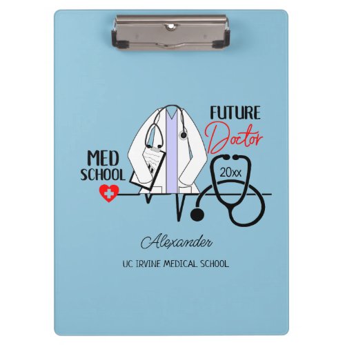 Medical School Future Doctor Blue Name Year  Clipboard