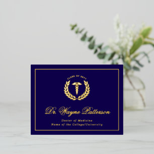 Medical School Graduate Announcement Foil Postcard