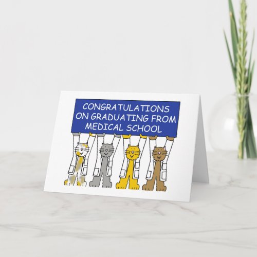 Medical School Graduate Congratulations Cute Cats Card