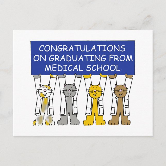 Medical School Graduate Congratulations Postcard (Front)