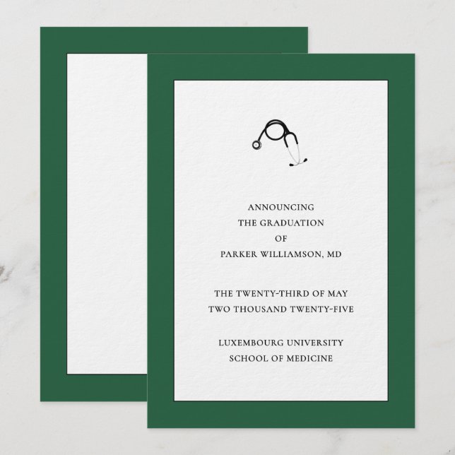 Medical School Graduation Announcement (Front/Back)