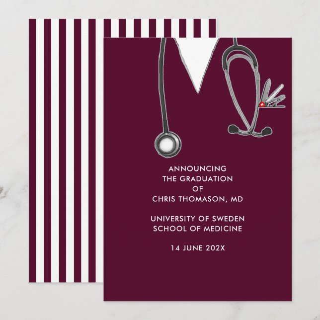 Medical School Graduation Announcement (Front/Back)