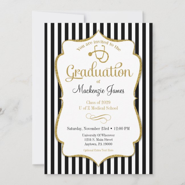 Medical School Graduation Announcement Doctor Grad