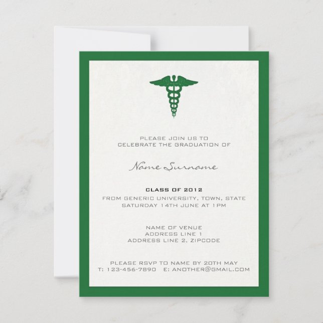 Medical School Graduation Invitation - Letterpress (Front)