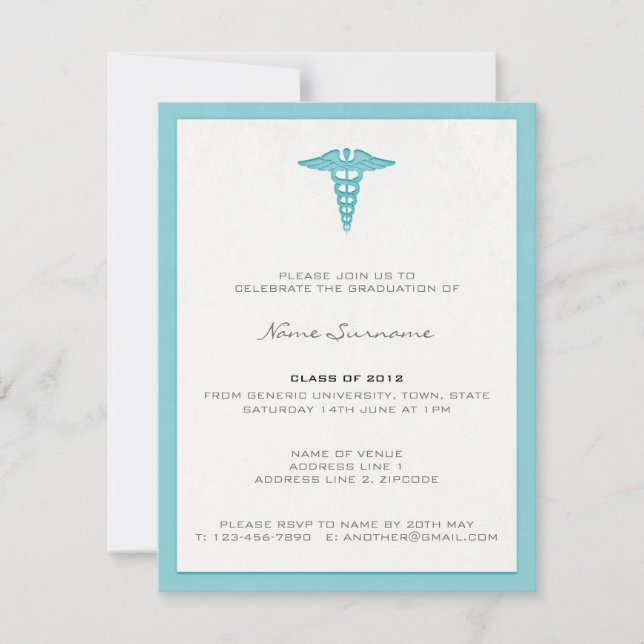 Medical School Graduation Invitation - Letterpress (Front)