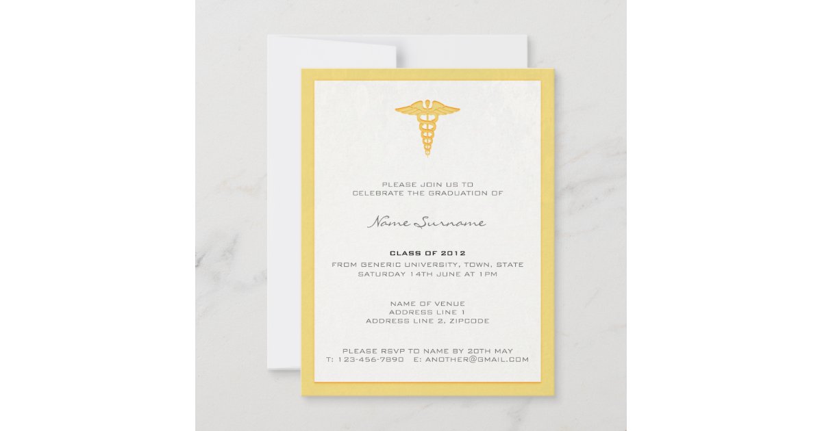 Medical School Graduation Invitation - Letterpress | Zazzle