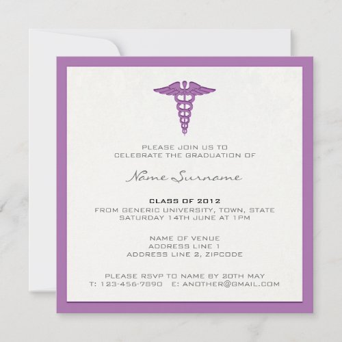 Medical School Graduation Invitation _ Letterpress