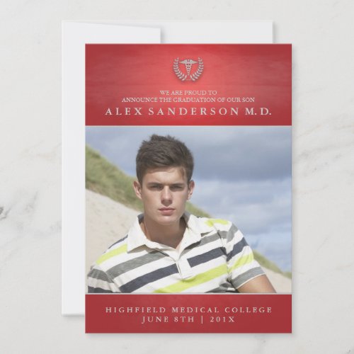 Medical School Graduation Invitation with Photo