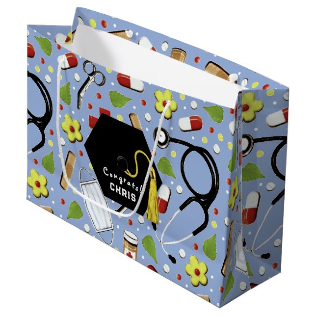 Medical School Graduation Large Gift Bag (Front Angled)