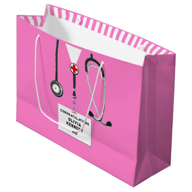 Medical School Graduation Large Gift Bag (Front Angled)