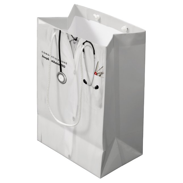 Medical School Graduation Medium Gift Bag (Front Angled)