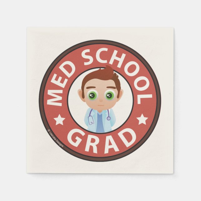 Medical School Graduation Paper Napkins (Front)