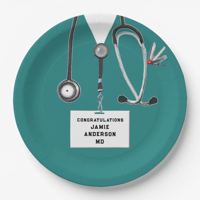 Medical School Graduation Paper Plate (Front)
