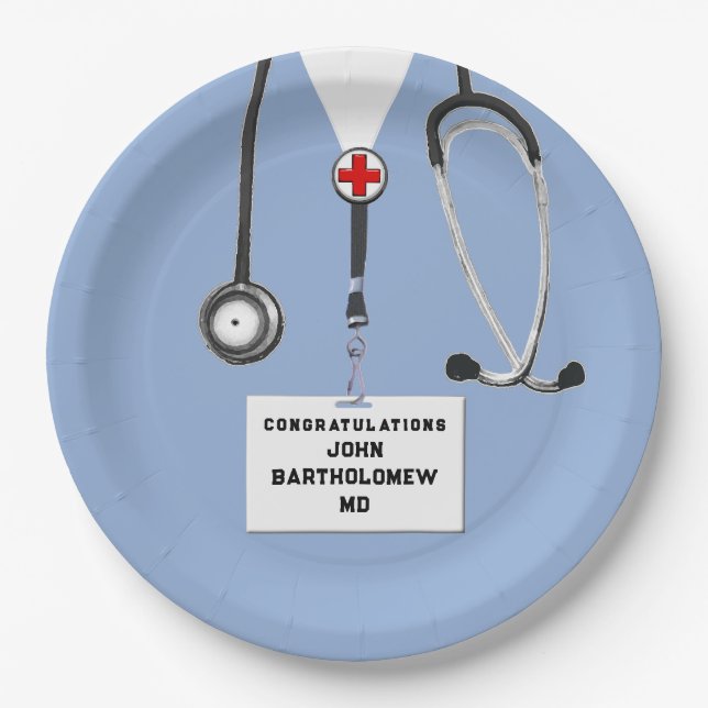 Medical School Graduation Paper Plates (Front)