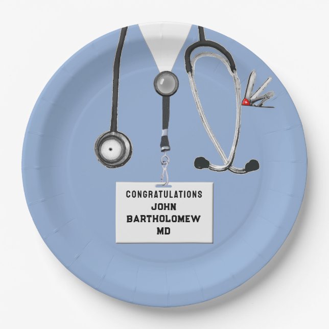 Medical School Graduation Paper Plates (Front)