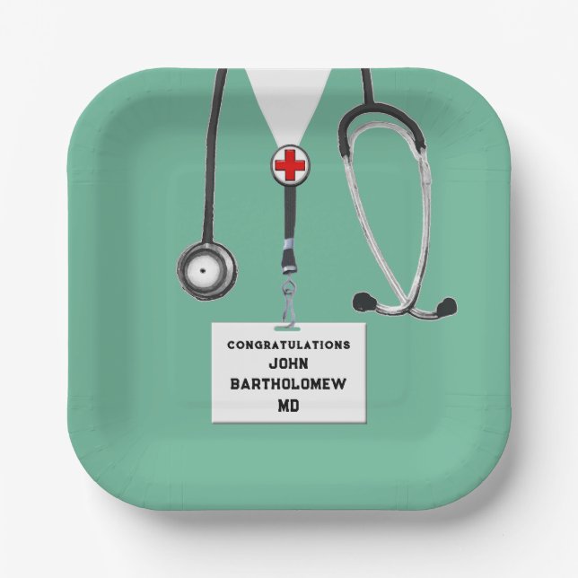 Medical School Graduation Paper Plates (Front)