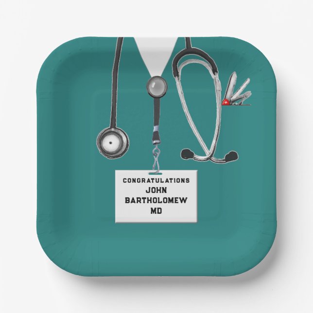 Medical School Graduation Paper Plates (Front)