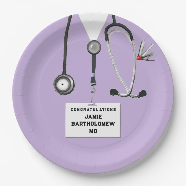 Medical School Graduation Paper Plates (Front)