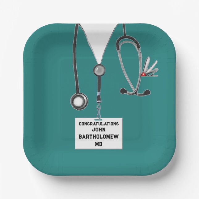 Medical School Graduation Paper Plates (Front)