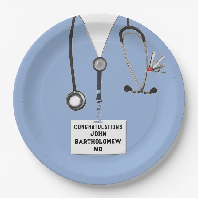 Medical School Graduation Paper Plates (Front)