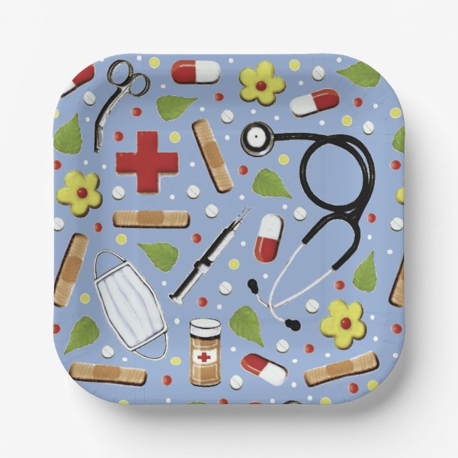 Medical School Graduation Paper Plates (Front)
