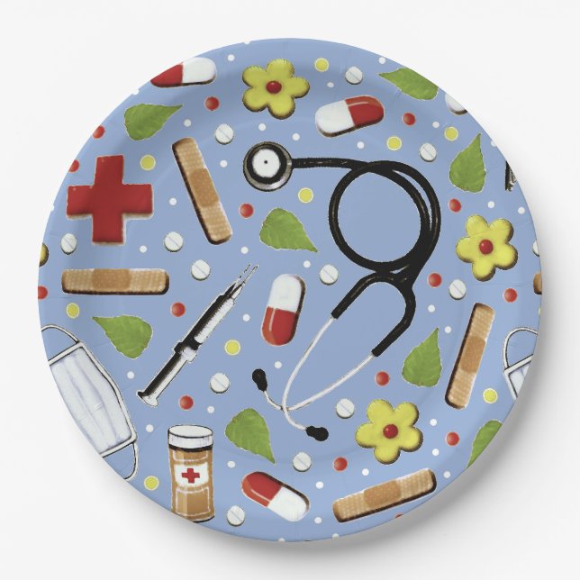 Medical School Graduation Paper Plates (Front)