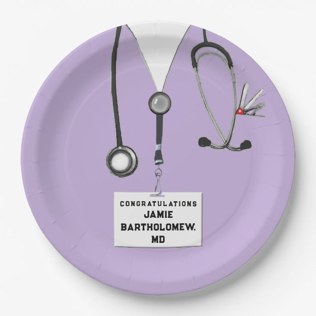 Medical School Graduation Paper Plates (Front)