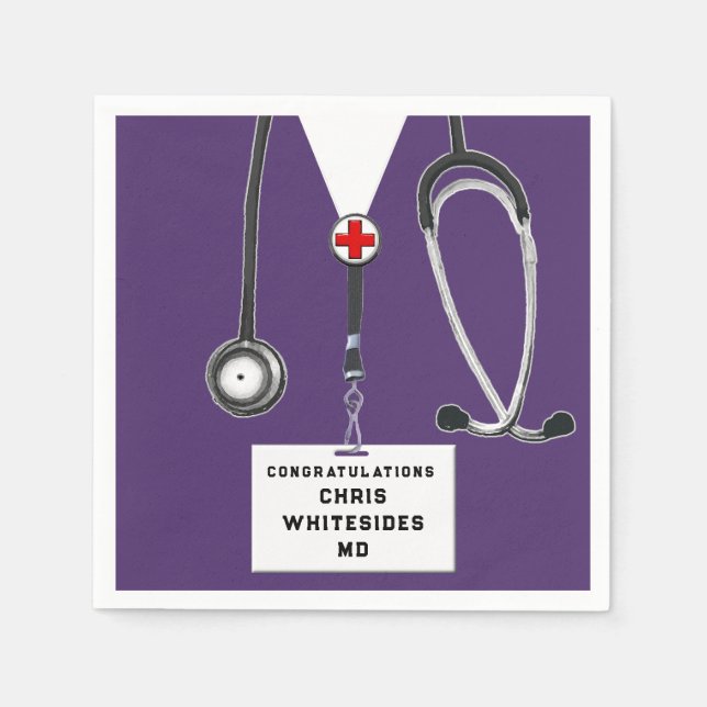 Medical School Graduation Party Napkins (Front)