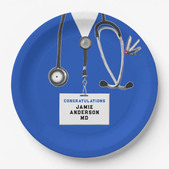 Medical School Graduation Party Paper Plate (Front)