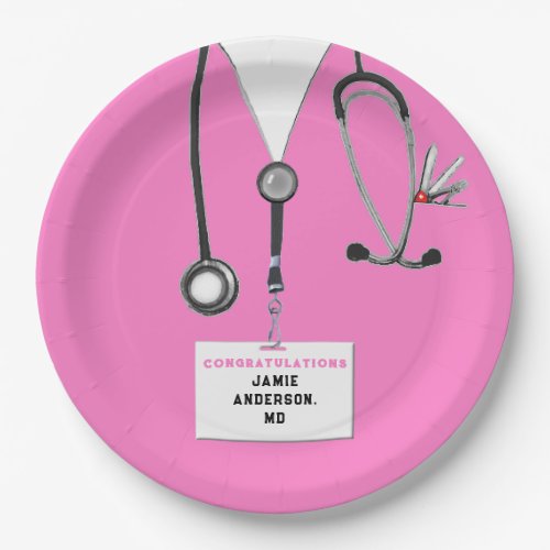 Medical School Graduation Party Paper Plate