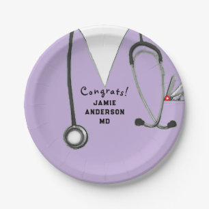 Medical School Graduation Party Paper Plate
