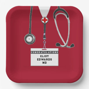 Medical School Graduation Party Paper Plates